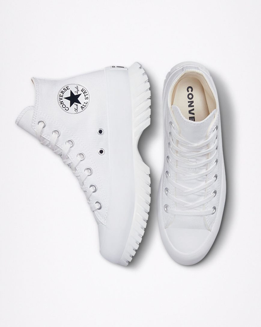 Men's Converse Chuck Taylor All Star Lugged 2.0 High Top Shoes White / Black | AU 04C63R